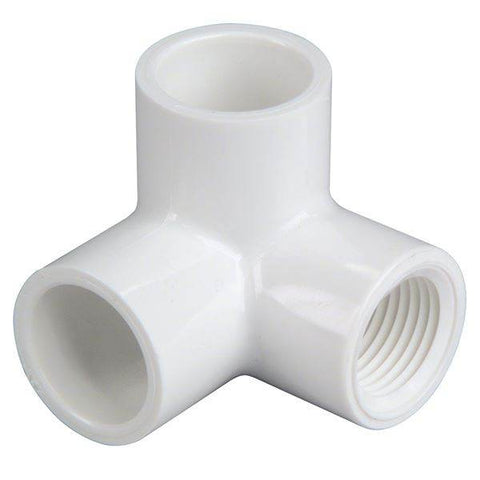 (Nibco Part#: L075000) 4607-9-3 - 90-degree Elbow with Side Outlet Slip x Slip x FIPT - PVC Schedule 40 - Flow Control Products