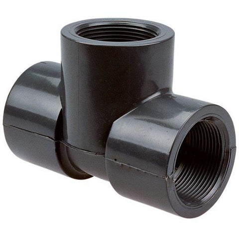 (Nibco Part#: CA10100) 4512-3-3 - Threaded Tee FPT x FPT x FPT - PVC Schedule 80 - Flow Control Products