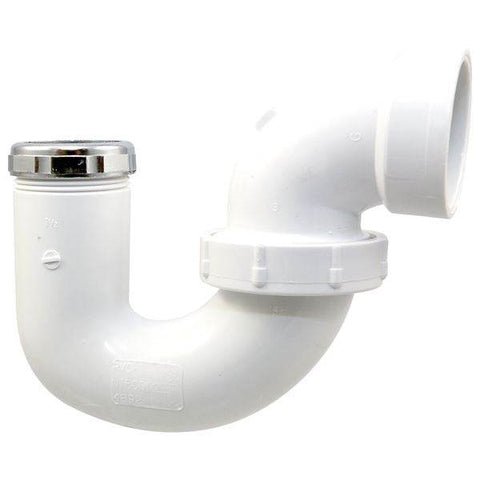 (Nibco Part#: K600400) 4892-C - P-Trap with Union Joint Hub x SJ with Chrome Nut - PVC DWV - Flow Control Products