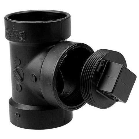 (Nibco Part#: I159150) 5814 - Test Tee H x H x Cleanout with Plug - ABS DWV - Flow Control Products