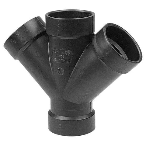 (Nibco Part#: I266000) 5834 - 45-degree Double Wye Hub - ABS DWV - Flow Control Products
