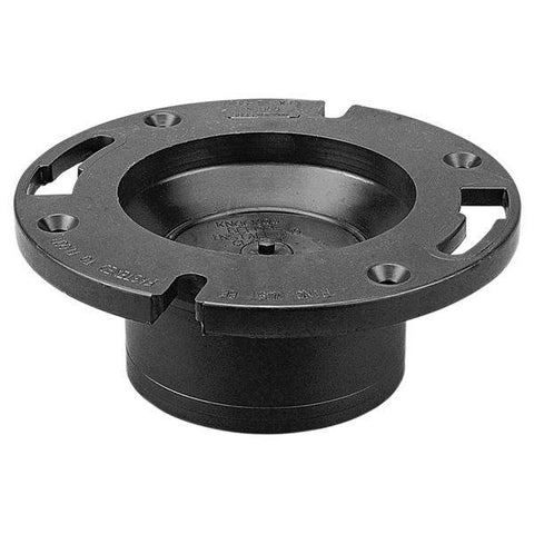 (Nibco Part#: I440100) 5855 - Closet Flange with Knockout Test Plug Hub - ABS DWV - Flow Control Products