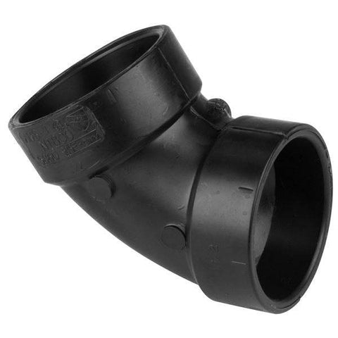 (Nibco Part#: I440550) 5860 - 60-degree Elbow Hub x Hub - ABS DWV - Flow Control Products