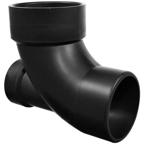 (Nibco Part#: I447000) 5861-2-LH - 90° Elbow with Low Heel Inlet Spg x Hub - ABS DWV - Flow Control Products