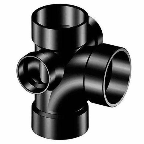 (Nibco Part#: I490350) 5870 - Sanitary Tee with 90-degree Right and Left Inlets Hub - ABS DWV - Flow Control Products