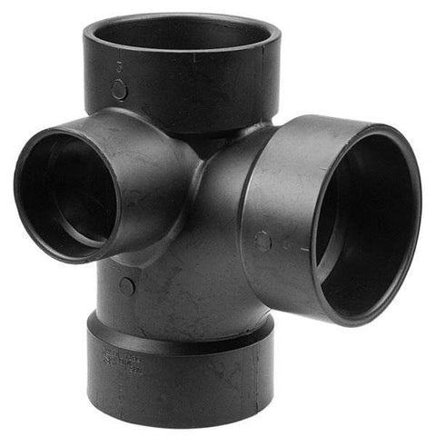 (Nibco Part#: I495500) 5871 - Sanitary Tee with 90-degree Left Inlet Hub - ABS DWV - Flow Control Products