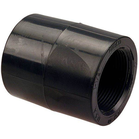 (Nibco Part#: CC01050) 6103 - Female Adapter Coupling S x FPT - Black Polypropylene Schedule 80 - Flow Control Products
