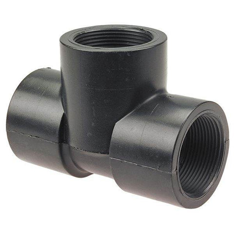 (Nibco Part#: CC03400) 6112-3-3 - Thread Tee FPT x FPT x FPT - Black Polypropylene Schedule 80 - Flow Control Products