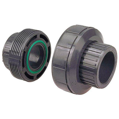 (Nibco Part#: CC08850) 6133-3-3, 6133E-3-3 - FKM/EPDM Threaded Union FPT x FPT - Black Polypropylene Schedule 80 - Flow Control Products