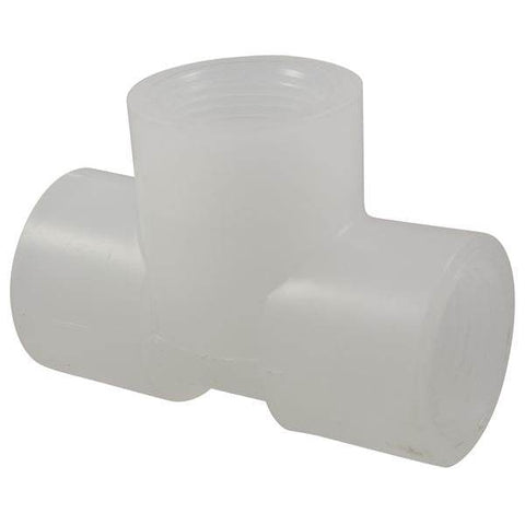 (Nibco Part#: CN03400) 6212-3-3 - Thread Tee FPT x FPT x FPT - Chem-Pure Natural Polypropylene Schedule 80 - Flow Control Products