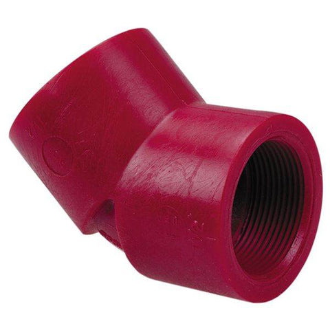 (Nibco Part#: CD01050) 6506-3-3 - Thread 45-degree Elbow FPT x FPT - Kynar Red PVDF Schedule 80 - Flow Control Products