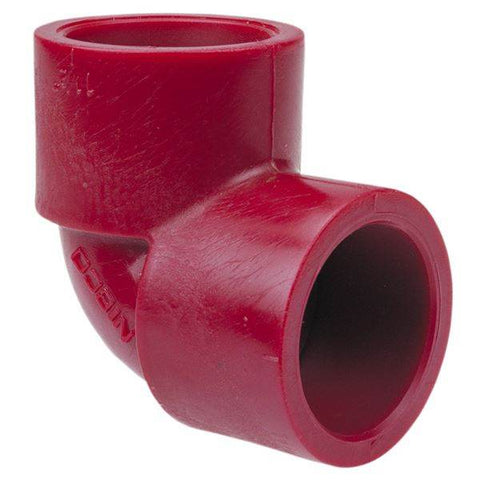 (Nibco Part#: CD01480) 6507 - Socket 90-degree Elbow S x S - Kynar Red PVDF Schedule 80 - Flow Control Products