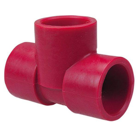 (Nibco Part#: CD01980) 6511 - Socket Tee S x S x S - Kynar Red PVDF Schedule 80 - Flow Control Products