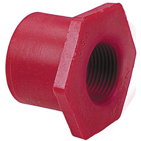 (Nibco Part#: CD03490) 6518-3 - Flush Spigot x Thread Reducer Bushing Spg x FPT - Kynar Red PVDF Schedule 80 - Flow Control Products