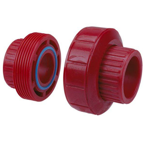 (Nibco Part#: CD04150) 6533 - FKM Socket Union S x S - Kynar Red PVDF Schedule 80 - Flow Control Products