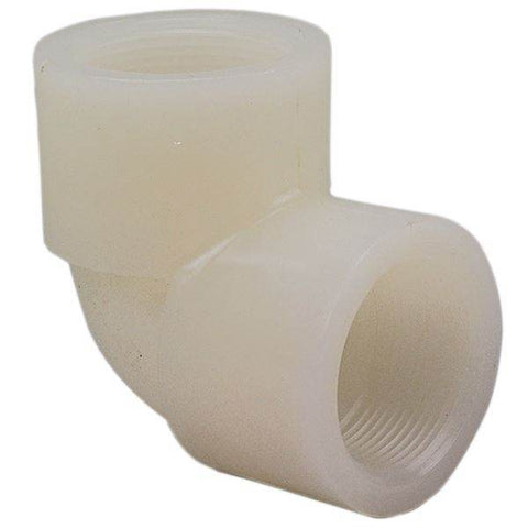 (Nibco Part#: CE01600) 6607-3-3 - Thread 90-degree Elbow FPT x FPT - Kynar Natural PVDF Schedule 80 - Flow Control Products