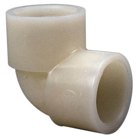 (Nibco Part#: CE01480) 6607 - Socket 90-degree Elbow S x S - Kynar Natural PVDF Schedule 80 - Flow Control Products
