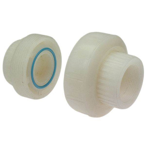 (Nibco Part#: CE04300) 6633-3-3 - FKM Threaded Union FPT x FPT Kynar Natural PVDF Schedule 80 - Flow Control Products