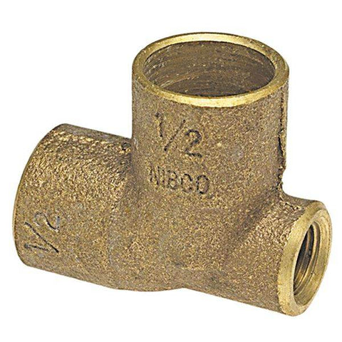 (Nibco Part#: B03900L) 705-LF - Baseboard Tee C x F x C - Performance Bronze - Flow Control Products
