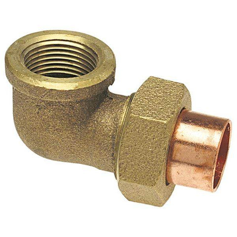 (Nibco Part#: B06860L) 707-3-6-LF - 90-degree Union Elbow C x F - Performance Bronze - Flow Control Products