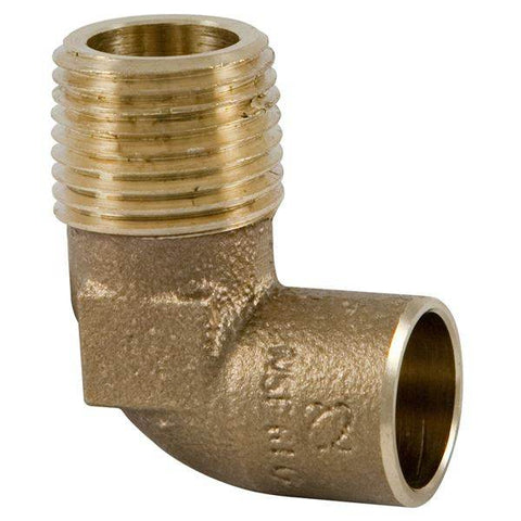 (Nibco Part#: B07025L) 707-4-LF - 90-degree Elbow C x M - Performance Bronze - Flow Control Products