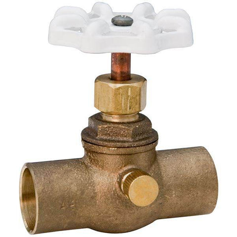 (Nibco Part#: ND170X8) 726-LF - Stop and Waste Valve - Lead-Free*, Straight, Cup x Cup - Flow Control Products