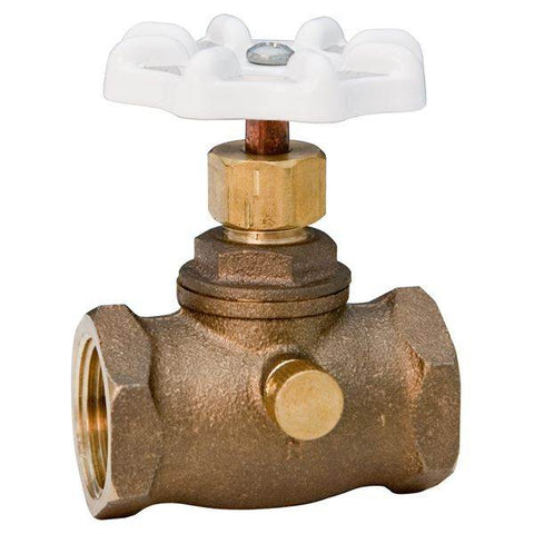 (Nibco Part#: N64X0L8) 76-LF - Stop and Waste Valve - Lead-Free*, Straight, FIP x FIP - Flow Control Products