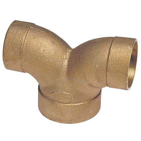 (Nibco Part#: E285450) 837 - DWV 90-degree Double Elbow C x C x C - Cast - Flow Control Products