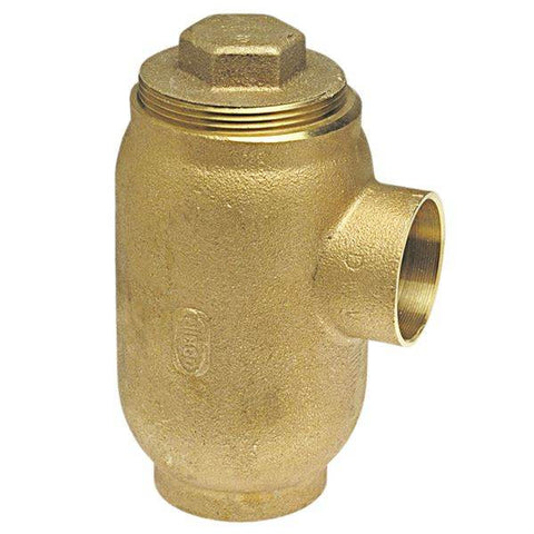 (Nibco Part#: E590250) 890 - 3 x 5 DWV Drum Trap with Bottom Inlet C x F x Cleanout with Plug - Cast - Flow Control Products