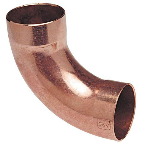 (Nibco Part#: H057050) 907-LT - DWV 90-degree Long Radius Elbow C x C - Wrot - Flow Control Products