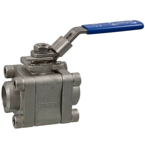 (Nibco Part#: NL9731C) BM-590-S6-R-66-FS-LL - Three-Piece Stainless Steel Ball Valve - Butt Weld ISO Mount - Flow Control Products