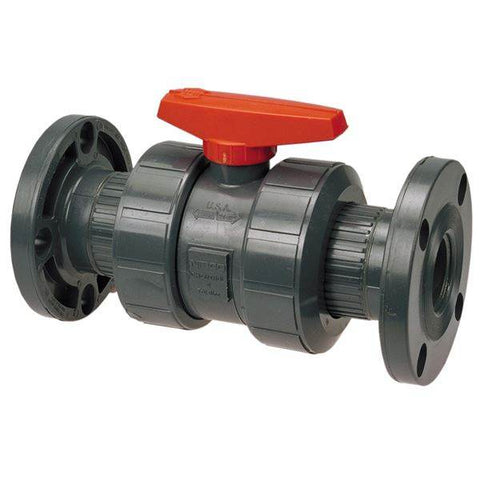 (Nibco Part#: MA604AK) F45TB-V-BBV - Bleach Ball Valve - Flanged, Tru-Bloc True Union, Vented, PVC Schedule 80, FKM - Flow Control Products