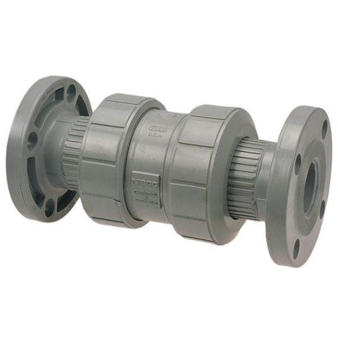 (Nibco Part#: MB802A8) F51BC-V - Ball Check Valve - Flanged, True Union, Corzan CPVC Schedule 80, FKM - Flow Control Products