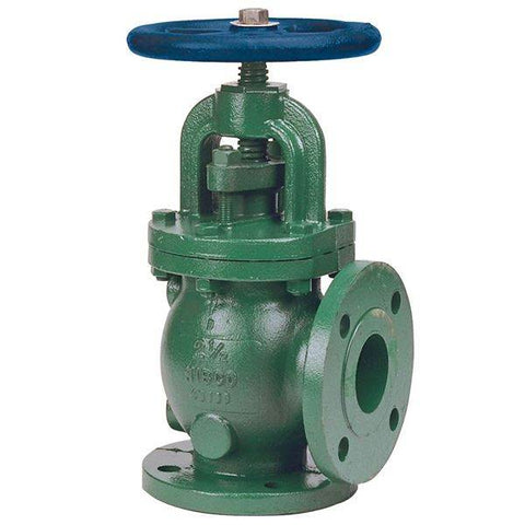(Nibco Part#: NHD890J) F-838-31 - Angle Globe Valve - Ductile Iron, Class 150, Bronze Trim - Flow Control Products