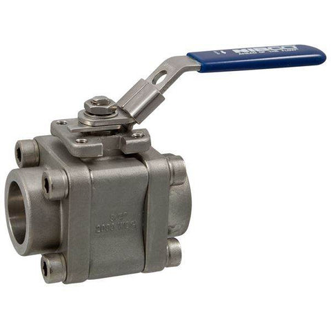 (Nibco Part#: NL9732C) KM-590-S6-R-66-FS-LL - Three-Piece Stainless Steel Ball Valve - Socket Weld ISO Mount - Flow Control Products