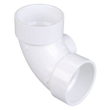 (Nibco Part#: K068300) 4807-9 - 90-degree Elbow with Side Inlet H x H x H - PVC DWV - Flow Control Products