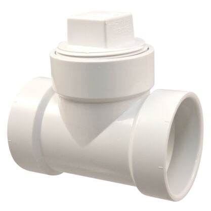 (Nibco Part#: K159100) 4814 - Test Tee H x H x Cleanout with Plug - PVC DWV - Flow Control Products