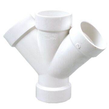 (Nibco Part#: K266150) 4834 - 45-degree Double Wye Hub - PVC DWV - Flow Control Products