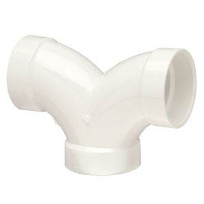 (Nibco Part#: K285550) 4837 - Double Elbow Hub x Hub x Hub - PVC DWV - Flow Control Products