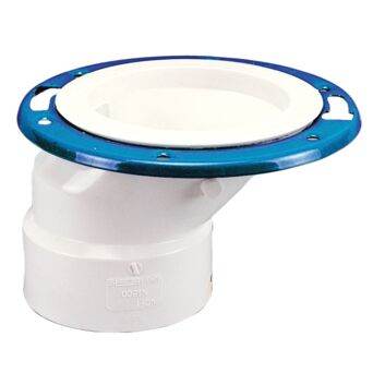 (Nibco Part#: K325250) 4848-A - Offset Adjustable Closet Flange with Plastic Coated Steel Flange Hub - PVC DWV - Flow Control Products