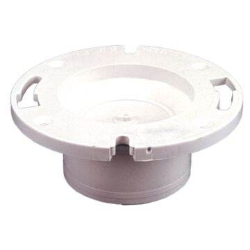 (Nibco Part#: K440100) 4855 - Closet Flange with Knockout Test Plug Hub - PVC DWV - Flow Control Products