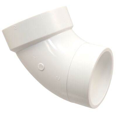 (Nibco Part#: K441100) 4860-2 - 60-degree Elbow Spg x Hub - PVC DWV - Flow Control Products