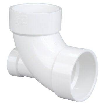 (Nibco Part#: K446150) 4861-LH - 90-degree Elbow with Low Heel Inlet Hub x Hub x Hub - PVC DWV - Flow Control Products