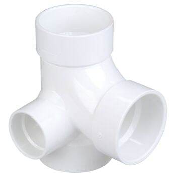 (Nibco Part#: K500350) 4872 - Sanitary Tee with 90-degree Right Inlet Hub - PVC DWV - Flow Control Products
