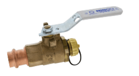 (Nibco Part#: NL840H8) PC585-80-LF-HC - Ball Valve - Lead-Free*, Full Port, Press Ends, 250 PSI, Hose Connection - Flow Control Products