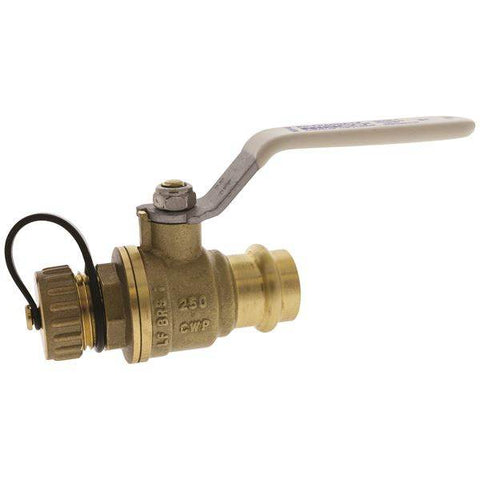(Nibco Part#: NF99KH6) PC-FP-600A-LF-HC - Ball Valve - Lead-Free*, Full Port, Press Ends, Hose Connection, 250 PSI - Flow Control Products