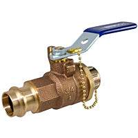 (Nibco Part#: NF84HH6) PC585-66-LF-HC - Ball Valve - Lead-Free*, Full Port, Press Ends, Stainless Steel Trim, 250 PSI, Hose Connection - Flow Control Products