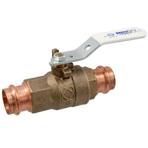 (Nibco Part#: NF84HL6) PC585-66-LF - Ball Valve - Lead-Free*, Full Port, Press Ends, Stainless Steel Trim, 250 PSI - Flow Control Products