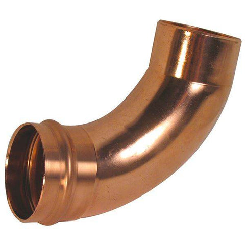 (Nibco Part#: 9080900PC) PC607-2-LT - 90-degree Long Radius Elbow Ftg x P - Wrot Copper - Flow Control Products