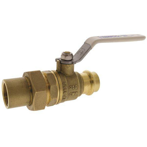 (Nibco Part#: NF99KF6) PCFU-FP-600A-LF - Ball Valve - Lead-Free*, Full Port, Press x FIP Union Ends, 250 PSI - Flow Control Products